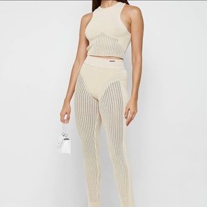 A knitwear nude two piece set. Size small. Got lots of stretch.